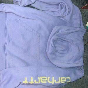 this is a 12-14 purple woman’s carhartt hoodie. warn once.